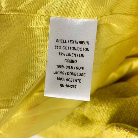 Milly New York Yellow Triple Button Double Breasted Twee Tweed Coat Blazer 6 - Picture 12 of 13